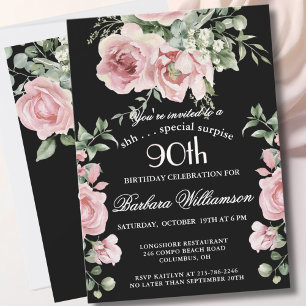 VERASSING Elegante Geschilderde Rozen 90 Verjaarda Kaart
