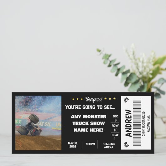 VERASSING MONSTER TRUCKS CADOEKAARTJE KAART (Staand voorkant)