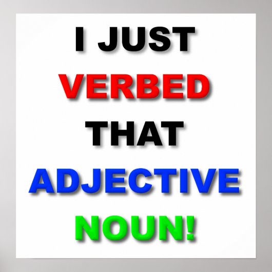 Verb het Poster Noun Funny (Voorkant)
