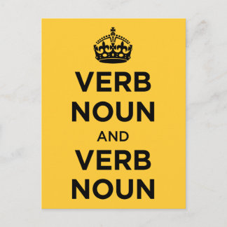 Verb Noun en Verb Noun - Kalm houden en doorgaan Briefkaart