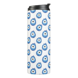 Verbaasd Blauw Niezende Patroon Thermosbeker