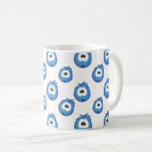 Verbaasd Blauw Niezer Patroon Koffiemok (Voorkant rechts)