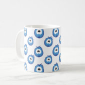 Verbaasd Blauw Niezer Patroon Koffiemok (Voorkant links)