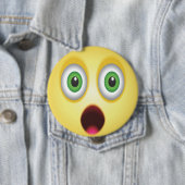 Verbaasd Emoji Gezicht Ronde Button 4,0 Cm (In situ)