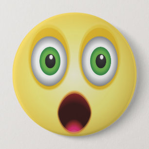 Verbaasd Emoji Gezicht Ronde Button 4,0 Cm