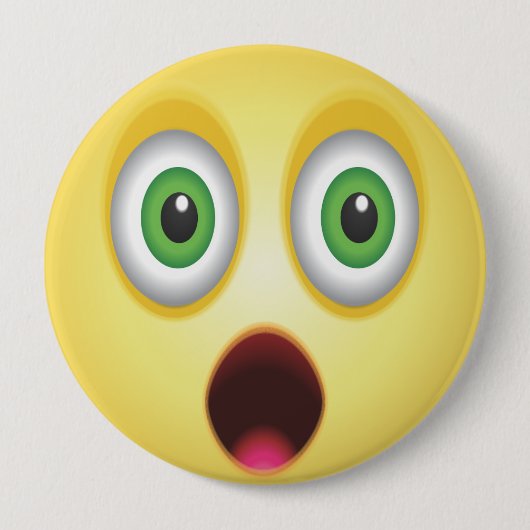 Verbaasd Emoji Gezicht Ronde Button 4,0 Cm (Voorkant)