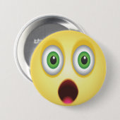 Verbaasd Emoji Gezicht Ronde Button 7,6 Cm (Voorkant /achterkant)