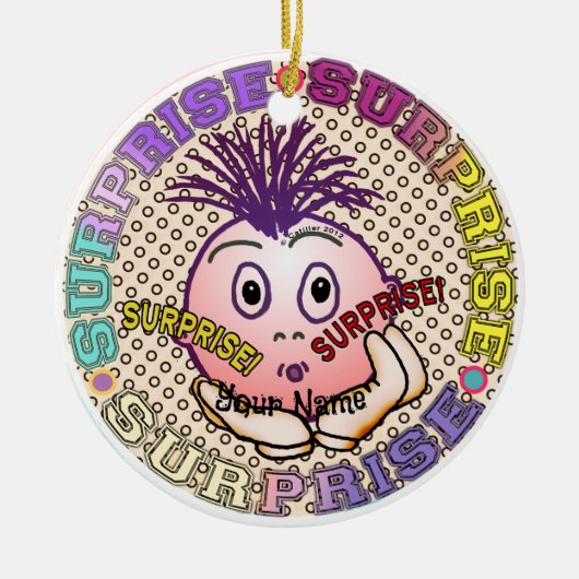 Verbaasd Gezicht Keramisch Ornament (Voorkant)
