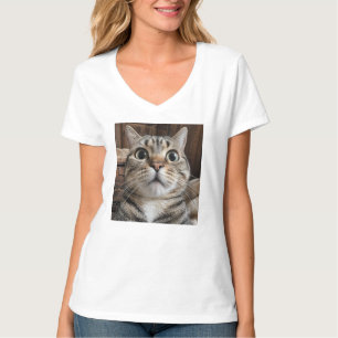 Verbaasd Kattengezicht, Kattenfoto T-shirt