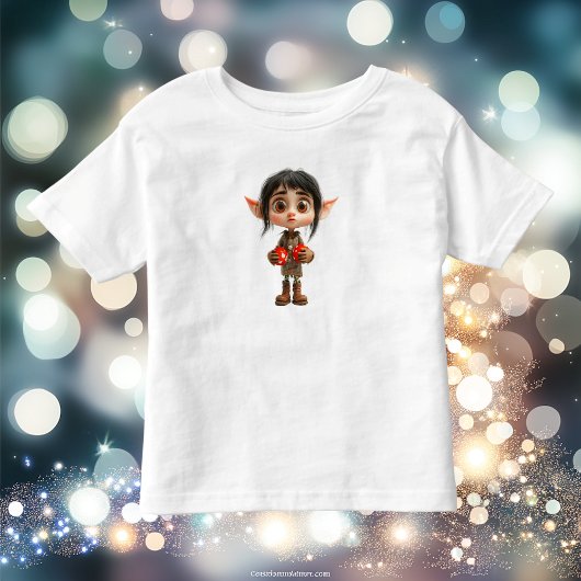 Verbaasd Meisje Kerst Elf Peuter T-shirt