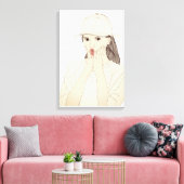Verbaasd Meisje Minimalistische Lijnkunst Canvaspr Canvas Afdruk (Insitu (Woonkamer))