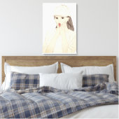Verbaasd Meisje Minimalistische Lijnkunst Canvaspr Canvas Afdruk (Insitu (Slaapkamer))