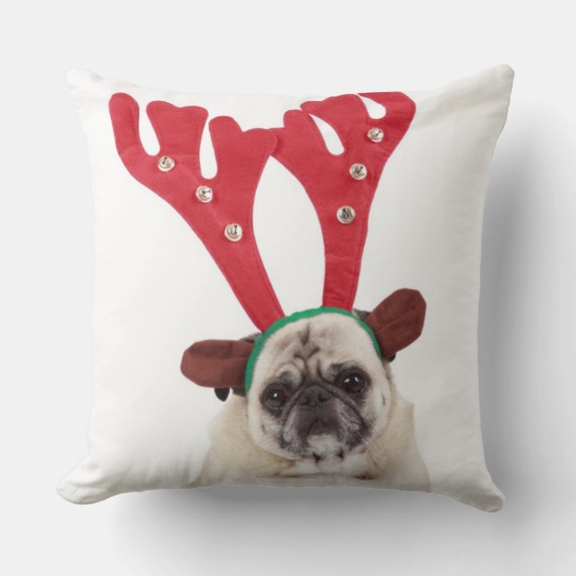 Verbaasd uitziende steker met Reindester Antlers Kussen (Voorkant)
