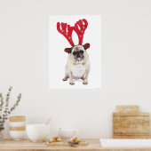 Verbaasd uitziende steker met Reindester Antlers Poster (Keuken)