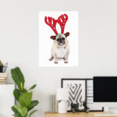Verbaasd uitziende steker met Reindester Antlers Poster (Thuiskantoor)
