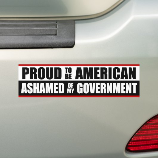 Verbaasd van mijn regering! bumpersticker (Op auto)