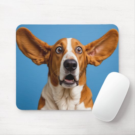 Verbaasde Basset Hound Muismat (Met muis)