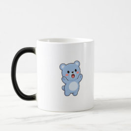 Verbaasde Beer Minimale Kawaii Stijl Magische Mok