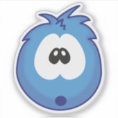 Verbaasde Blauwe Sneezie Sticker (Voorkant)
