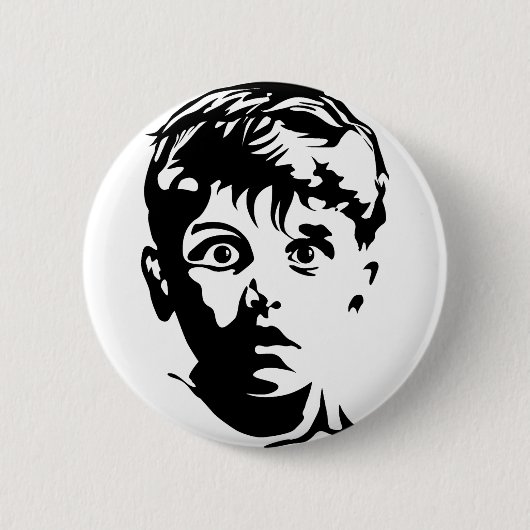 Verbaasde Jongen Grafische Kunst Sjabloon Knop Bad Ronde Button 5,7 Cm (Voorkant)