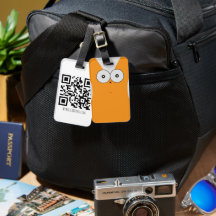 Verbaasde kat bagage label QR-code