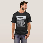 Verbaasde Kat UFO Science-Fiction Humor T-shirt (Voorkant volledig)