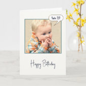 Verbaasde Kleine Jongen Voor 75e Verjaardag Kaart (Gele Bloem)