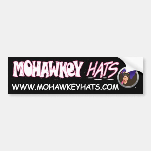 Verbaasde Mohawkey Monkey bumpersticker (Voorkant)