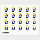 Verbaasde Pinguïn Ronde Sticker (Vel)