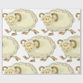 Verbaasde Ram Schaap Grappige Boerderij Dier Cadeaupapier (Vlak)