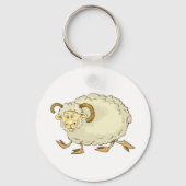 Verbaasde Ram Schaap Grappige Boerderij Dier Sleutelhanger (Voorkant)