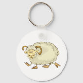 Verbaasde Ram Schaap Grappige Boerderij Dier Sleutelhanger (Achterkant)