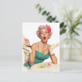 Verbaasde Retro Glamour Dame Briefkaart (Staand voorkant)