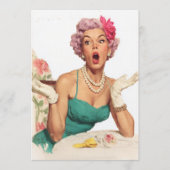 Verbaasde Retro Glamour Dame Kaart (Voorkant)