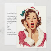 Verbaasde Retro Kerst Pin-Up Kaart (Voorkant / Achterkant)