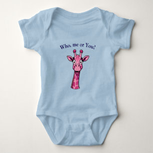 Verbaasde Roze Giraf Romper