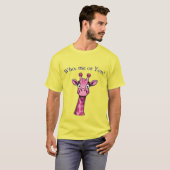 Verbaasde Roze Giraf T-shirt (Voorkant volledig)