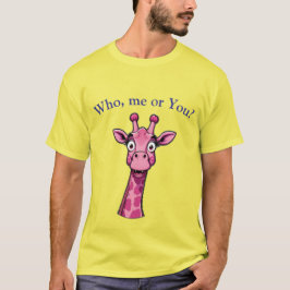 Verbaasde Roze Giraf T-shirt