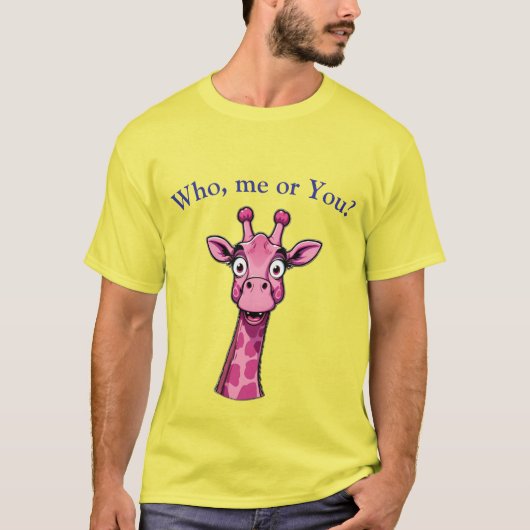 Verbaasde Roze Giraf T-shirt (Voorkant)