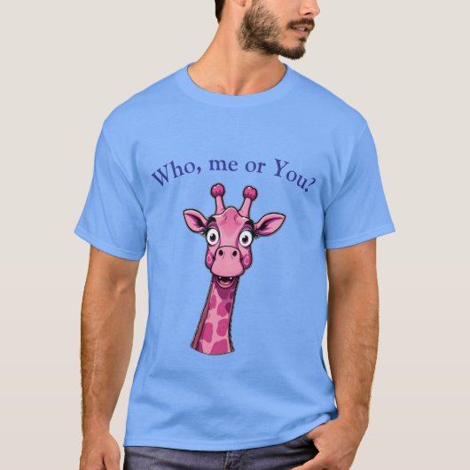 Verbaasde Roze Giraf T-shirt (Voorkant)