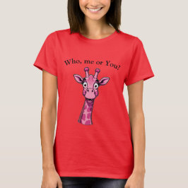 Verbaasde Roze Giraf T-shirt