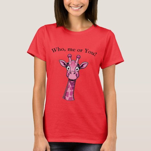 Verbaasde Roze Giraf T-shirt (Voorkant)