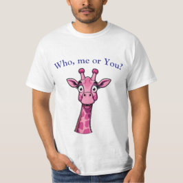 Verbaasde Roze Giraf T-shirt