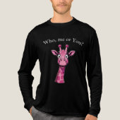 Verbaasde Roze Giraf Tri-Blend Shirt (Voorkant volledig)