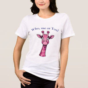 Verbaasde Roze Giraf Tri-Blend Shirt