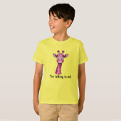 Verbaasde Schattige Roze Giraf T-shirt (Voorkant volledig)