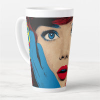 Verbaasde vrouw in popart
