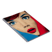 Verbaasde vrouw in popart notitieboek (Rechterzijde)