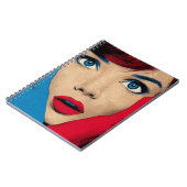 Verbaasde vrouw in popart notitieboek (Linkerzijde)