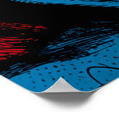 Verbaasde vrouw in popart poster (Hoek)